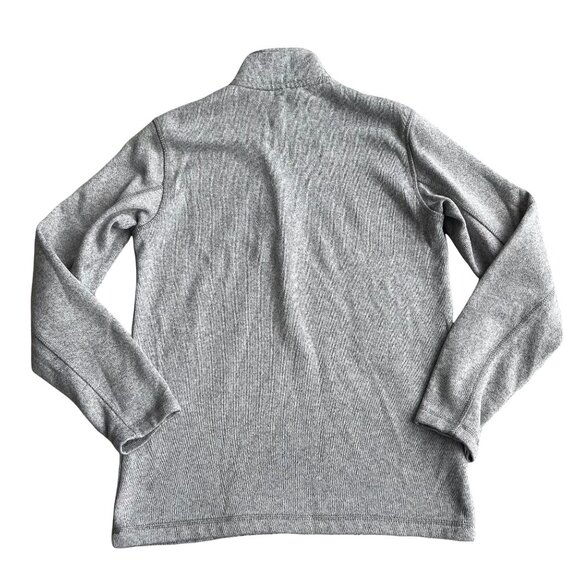 Eddie Bauer Men's Large Quarter Zip Knit Gray Fleece - Picture 2 of 5